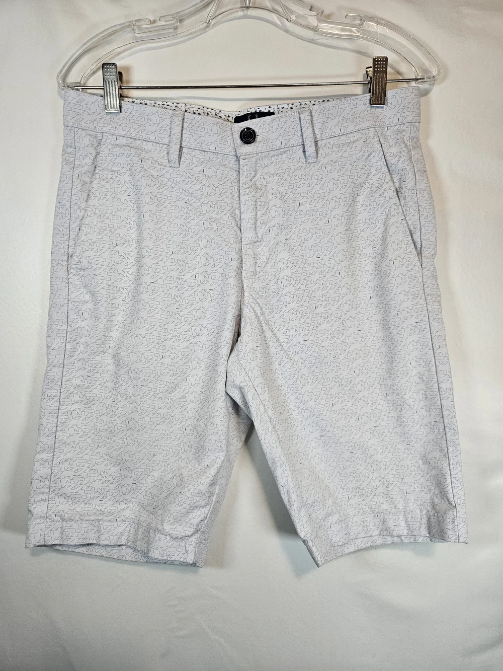 Allen Solly Light Gray Patterned Flat-Front Men's Shorts